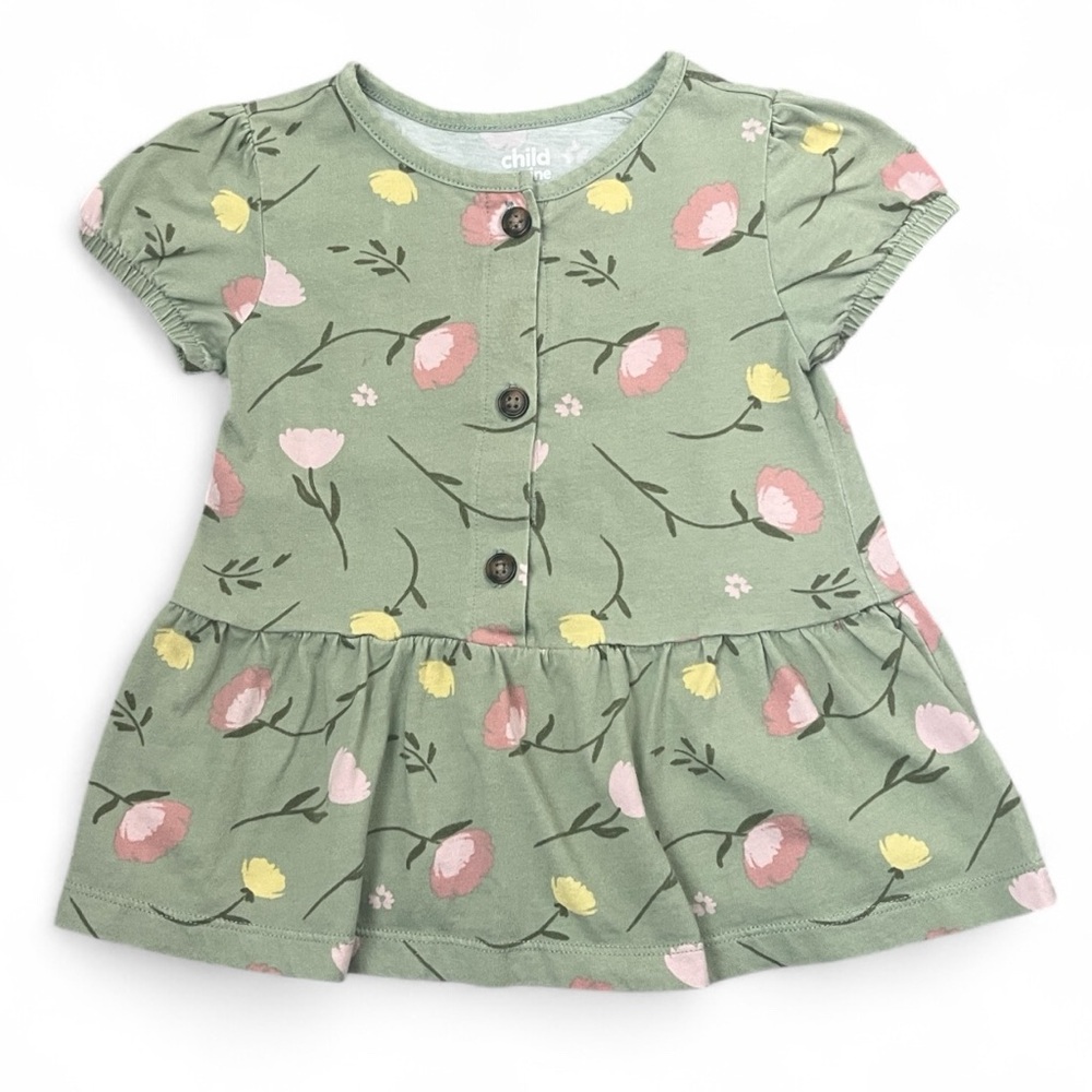 Carter's Child of Mine Toddler Girls Floral Green Peplum Top - Size 3T